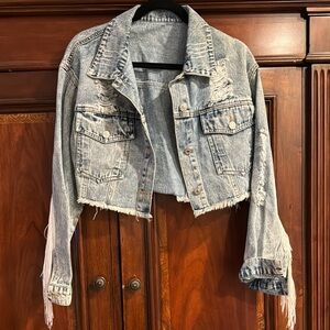 SHEIN Denim Cropped Jacket